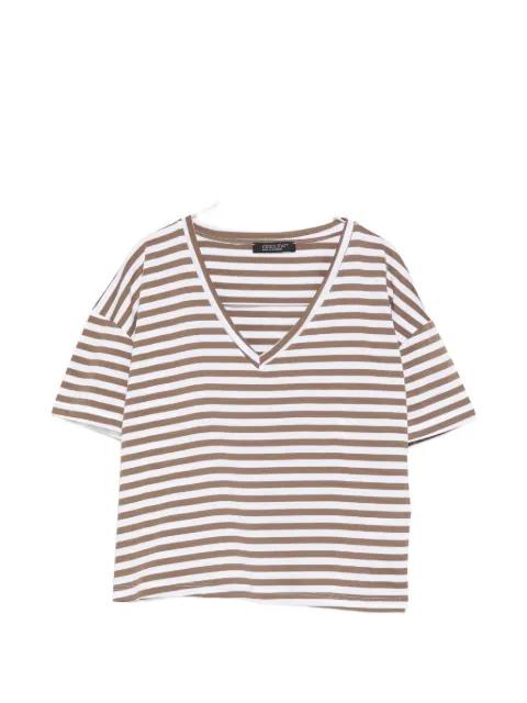 striped V-neck T-shirt by ARAGONA