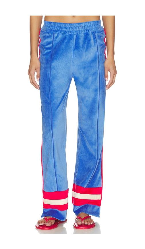 Araminta James Velour Stripe Trackpant in Blue,Red by ARAMINTA JAMES