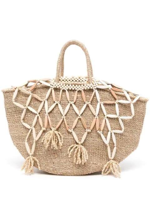woven beaded tote bag by ARANAZ