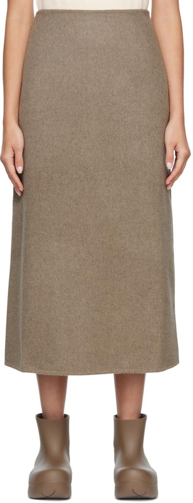 Brown A-Line Maxi Skirt by ARCH THE