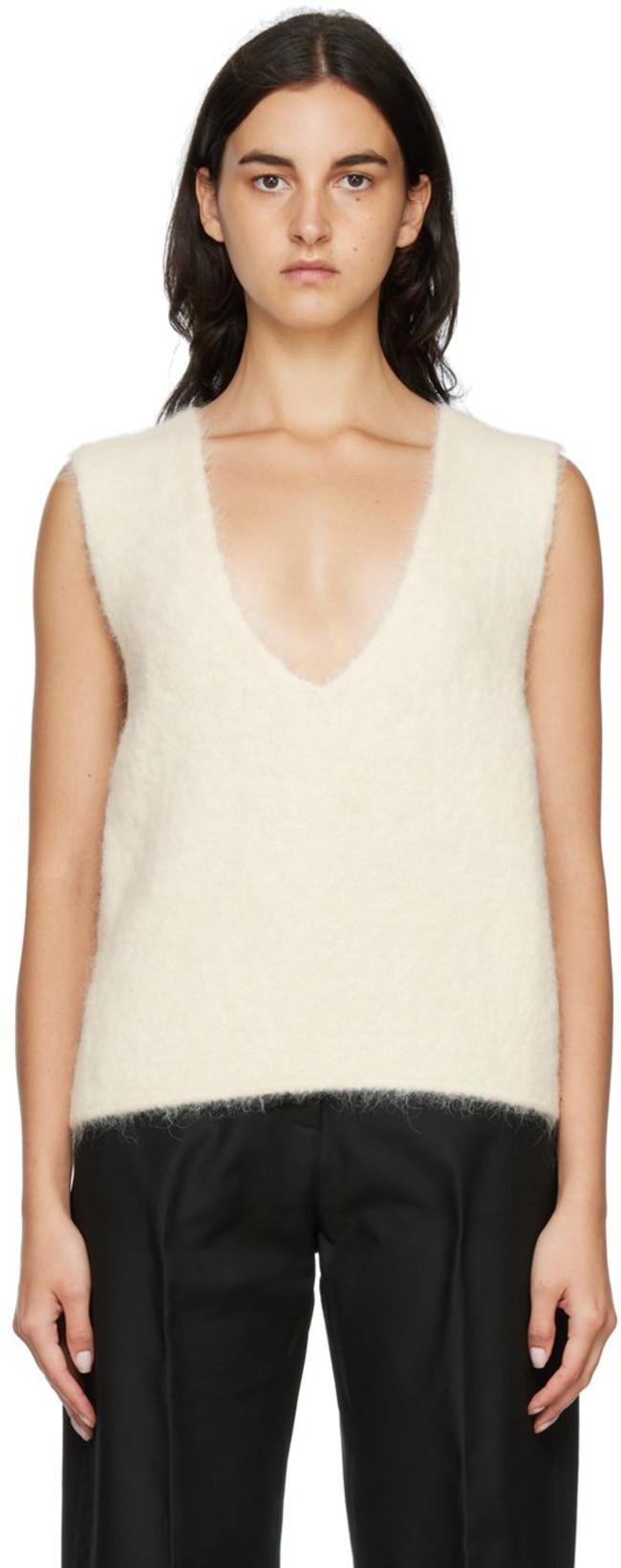 SSENSE Exclusive Off-White Cropped Vest by ARCH THE