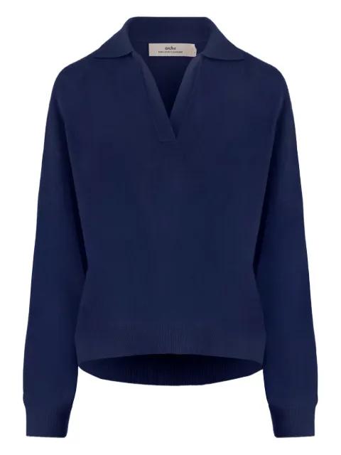 V-neck polo-collar sweater by ARCH4