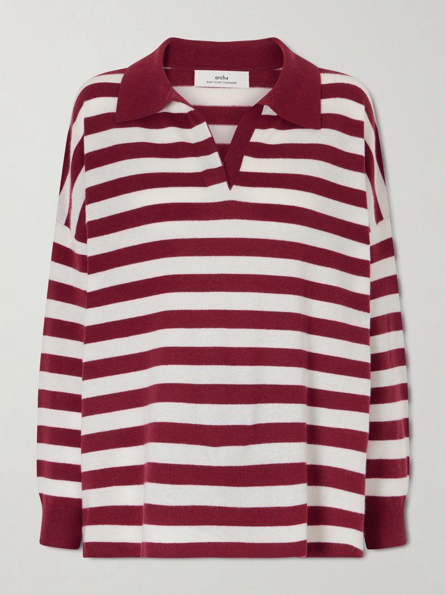 Victoria striped cashmere polo shirt by ARCH4