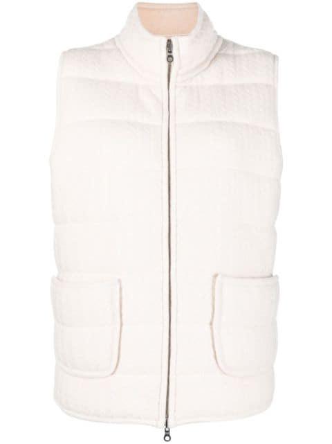 textured-knit padded gilet jacket by ARCH4