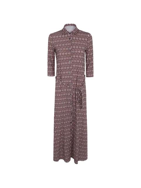 geometric-print belted shirt maxi dress by ARCHIVIO 67