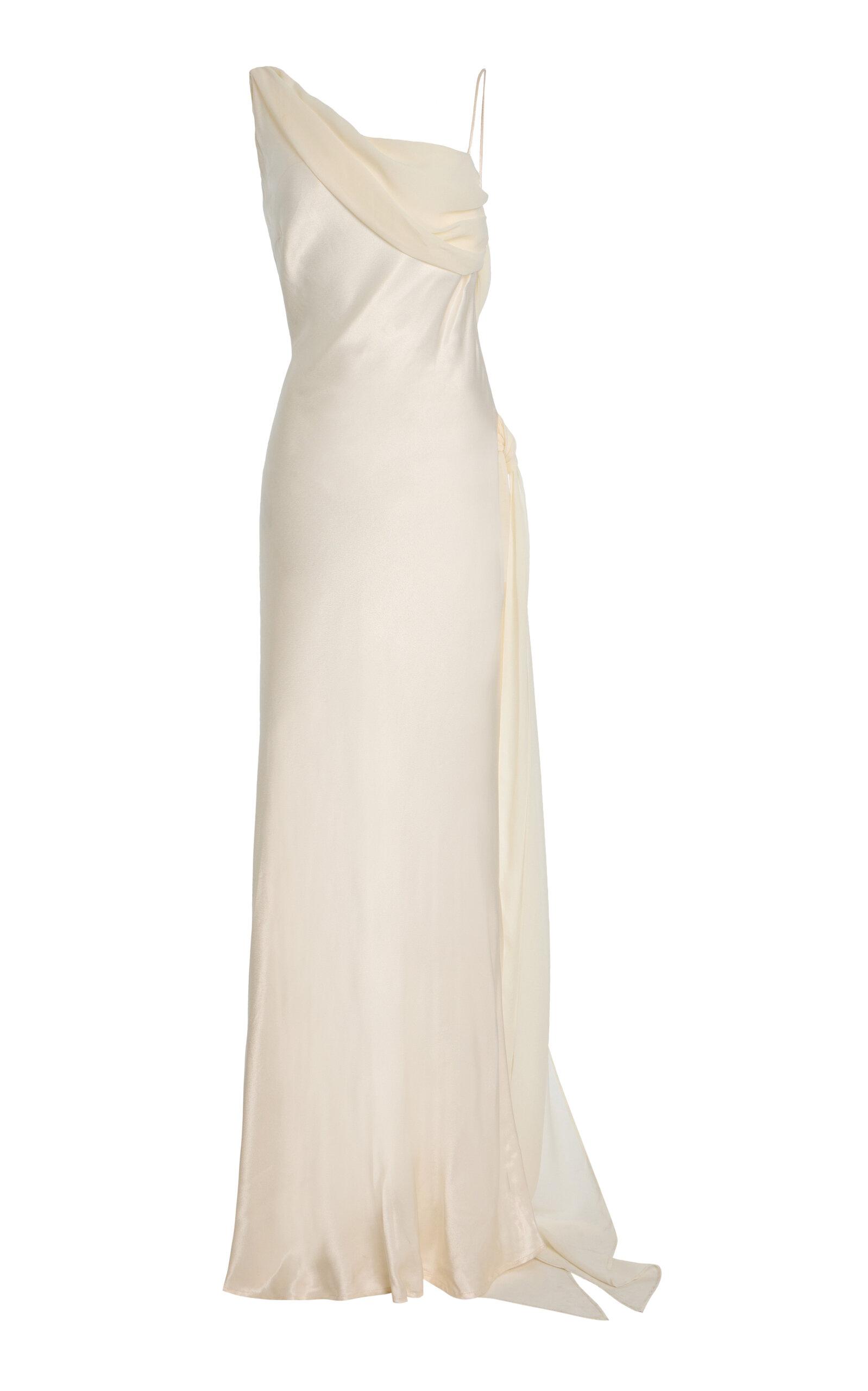 Arcina Ori Helena Chiffon-Detailed Satin Gown - Moda Operandi by ARCINA ORI