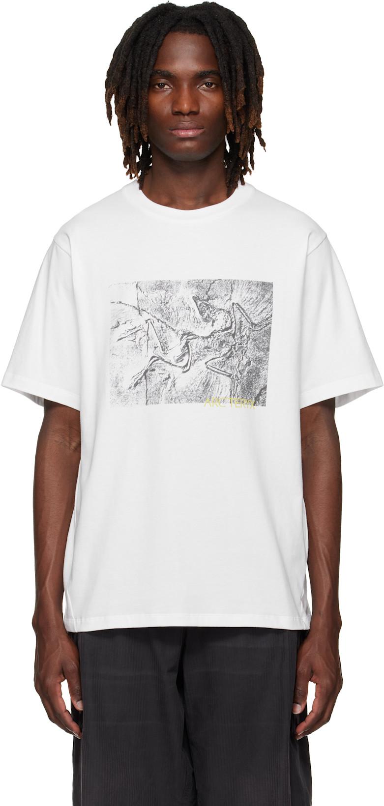 White Kragg Cotton Lithographica S/S T-shirt by ARC'TERYX