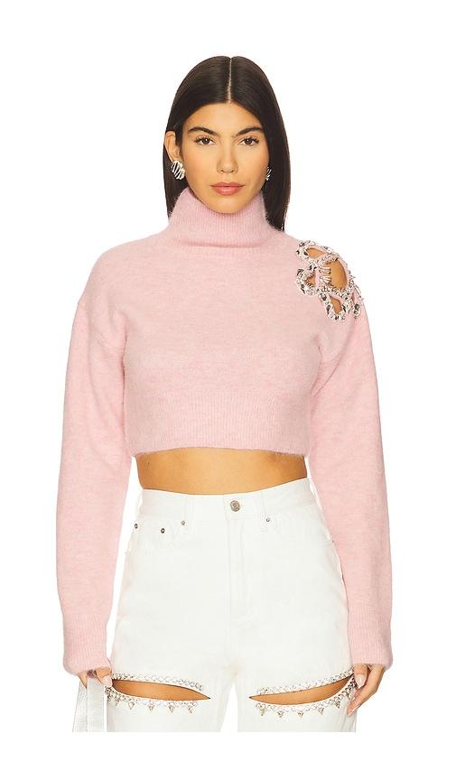 AREA Flower Cropped Turtleneck Sweater by AREA