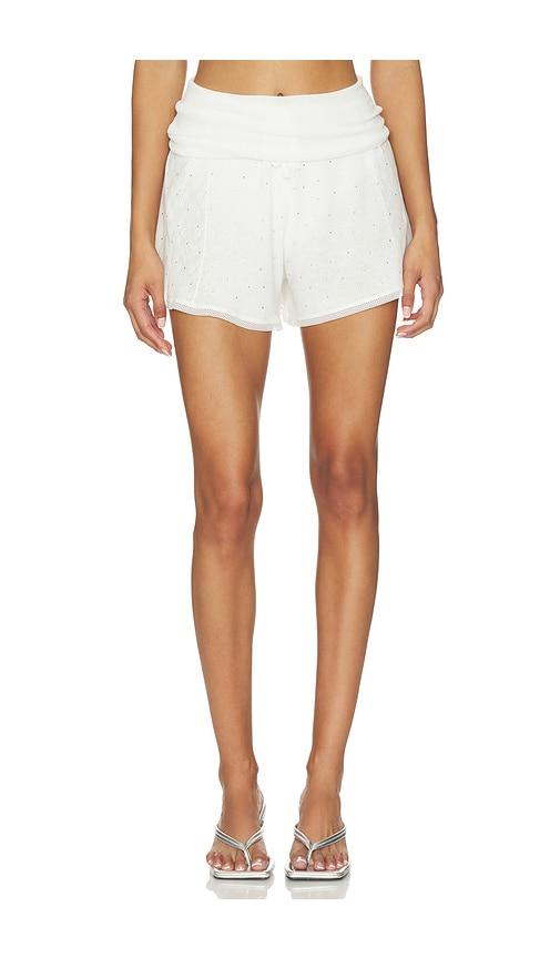 AREA Girly Rib Knit Short in White by AREA