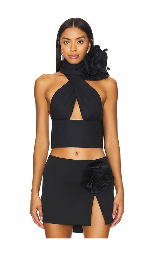 AREA Halter Top in Black by AREA