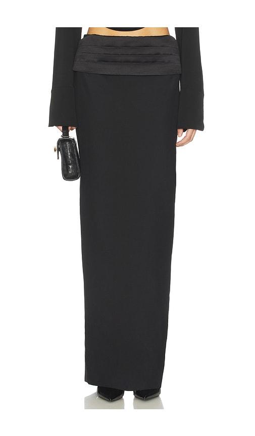 AREA Tuxedo Column Skirt in Black by AREA