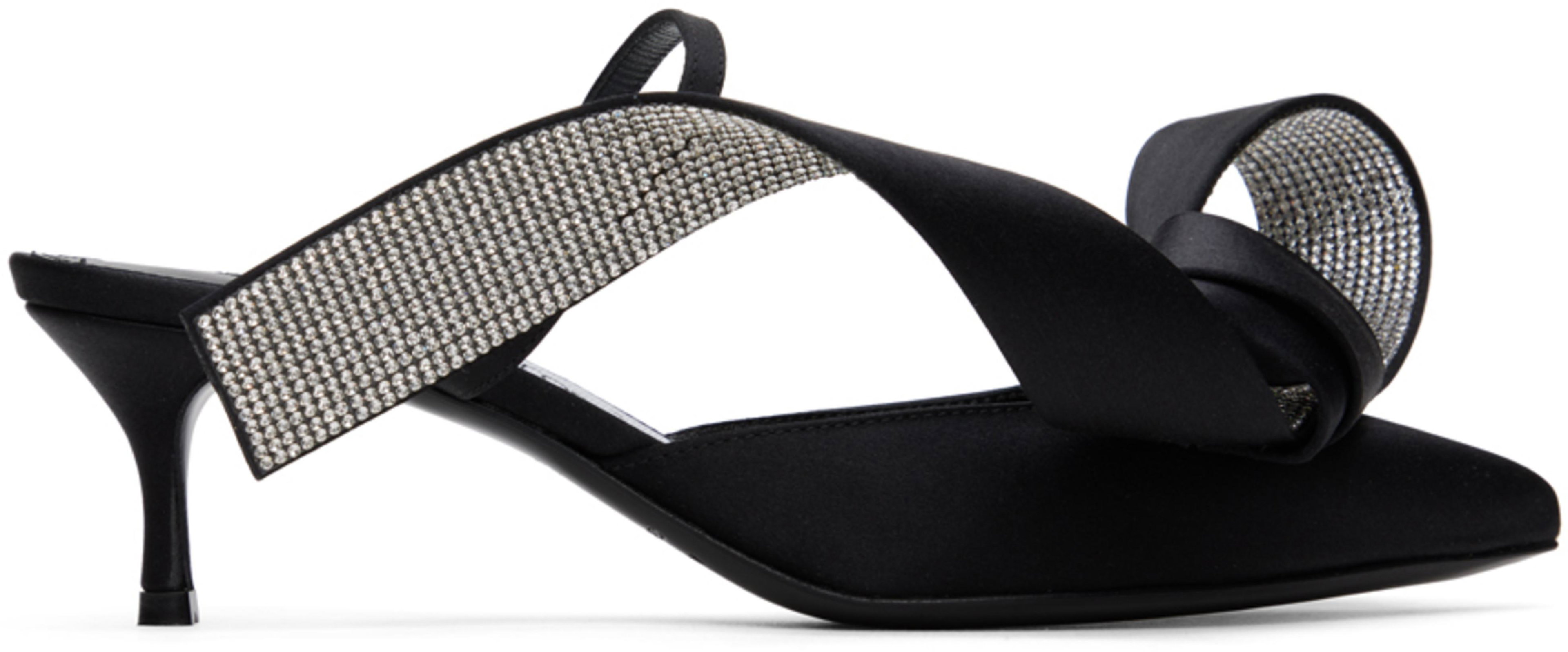 Black Sergio Rossi Edition Marquise Heeled Sandals by AREA