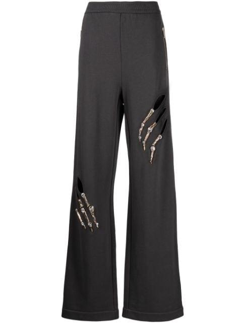 Claw cut-out cotton track pants by AREA
