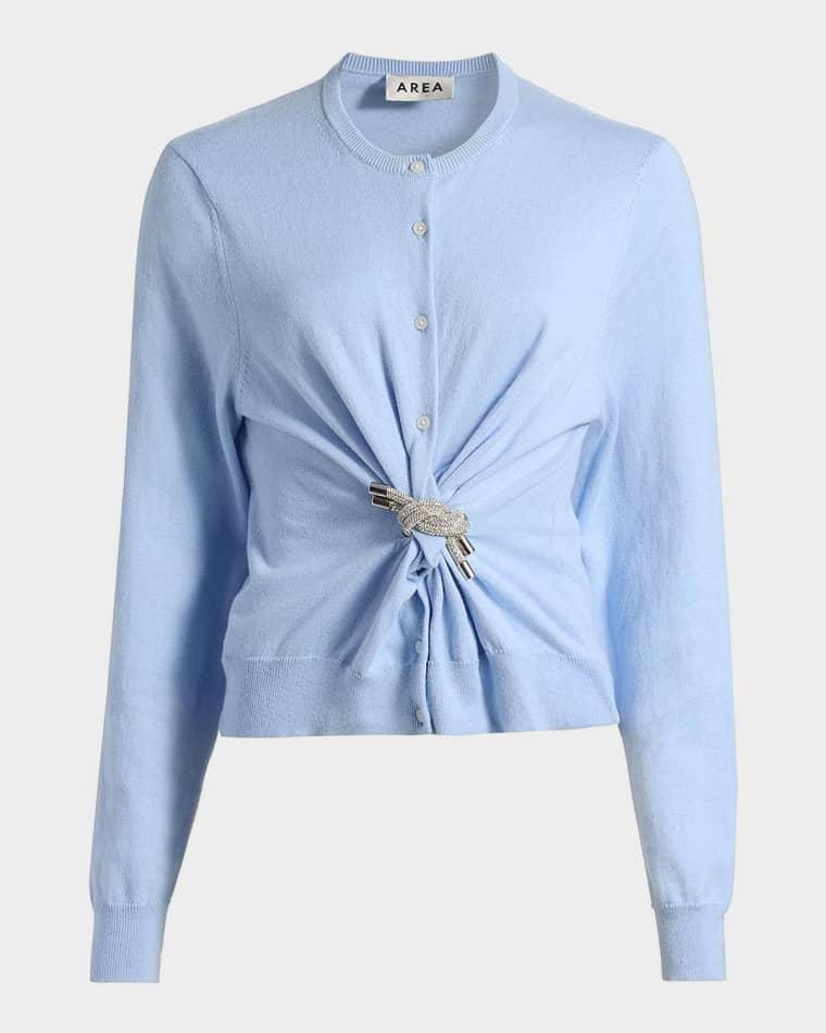 Crystal Knot Cardigan Sweater by AREA