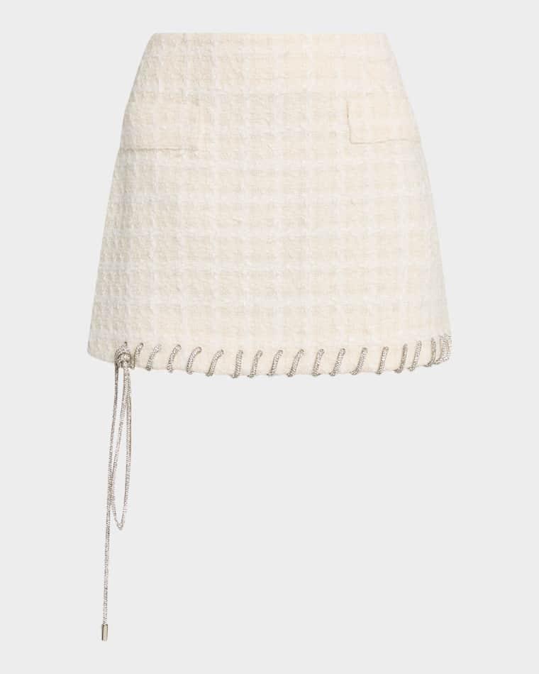 Crystal Laced Check Tweed Lady Mini Skirt by AREA