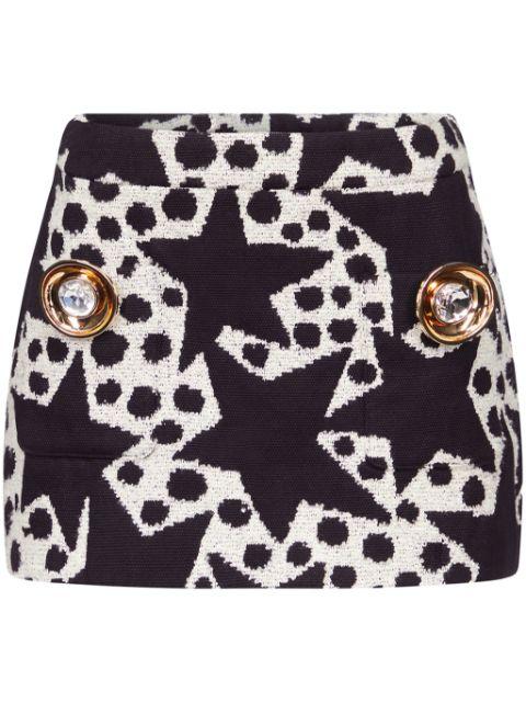 Crystal Medallion jacquard miniskirt by AREA