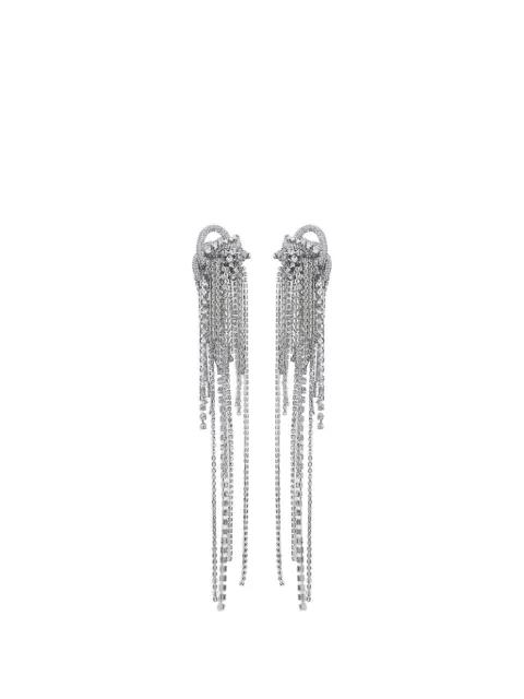 Messy chain crystal-embellished earrings by AREA