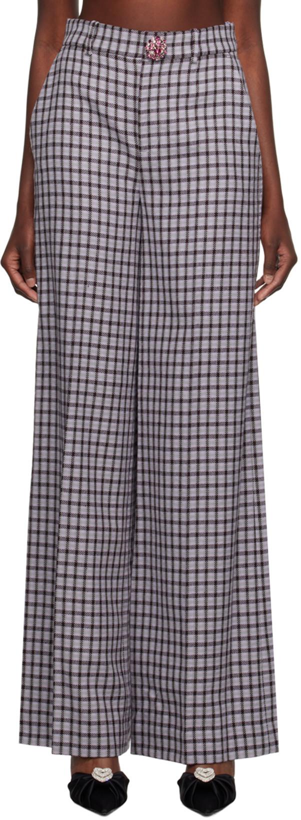 Purple Check Trousers by AREA