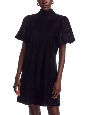 Mock Neck Velvet Dress by AREA STARS