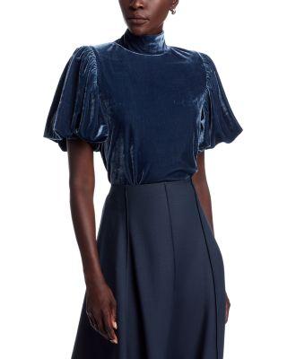 Velvet Mock Neck Top by AREA STARS