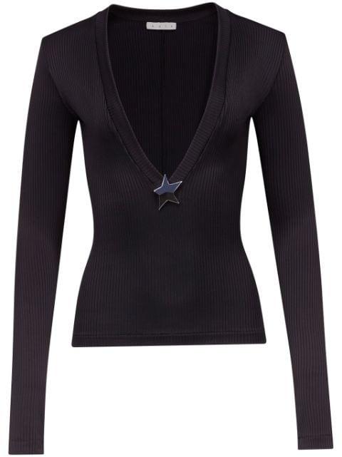 Star Stud-detail long-sleeve jumper by AREA