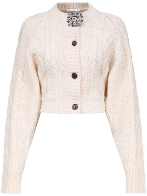 brooch-detail cardigan by AREA