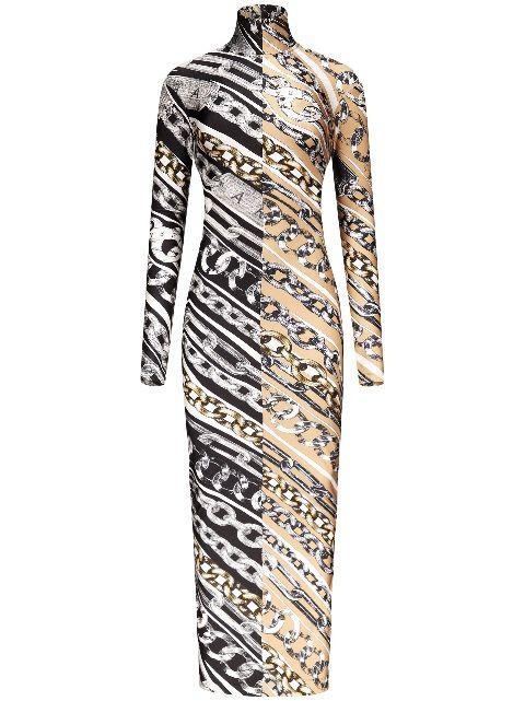 chain link-print dress by AREA