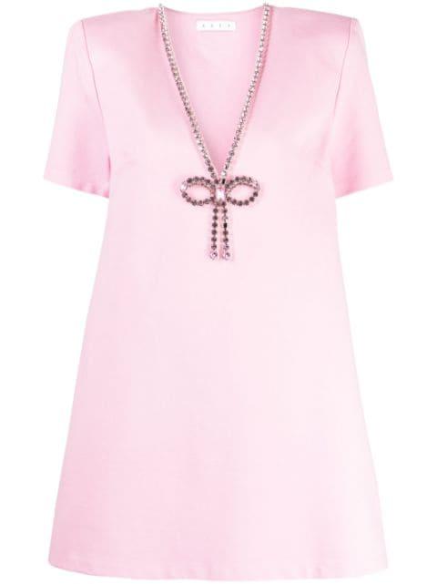crystal-embellished V-neck mini dress by AREA