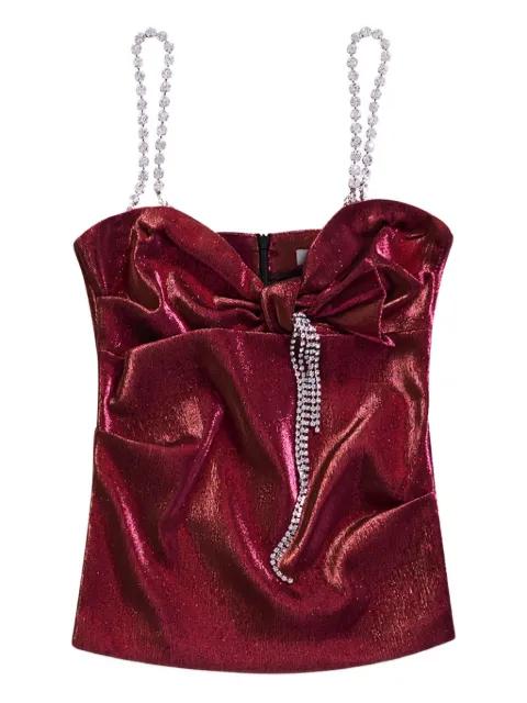 crystal-embellished bow top by AREA