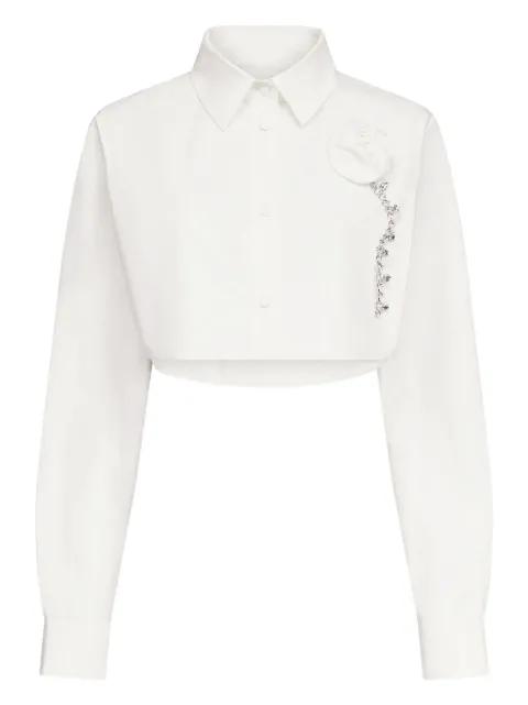crystal-embellished cropped shirt by AREA