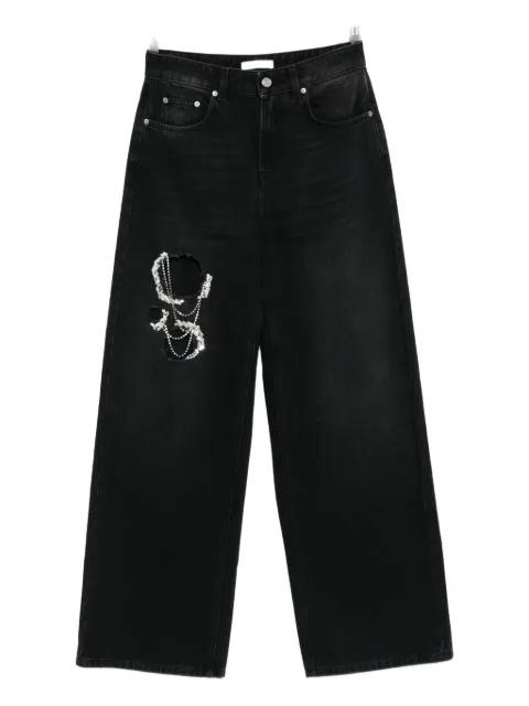 crystal-embellished jeans by AREA