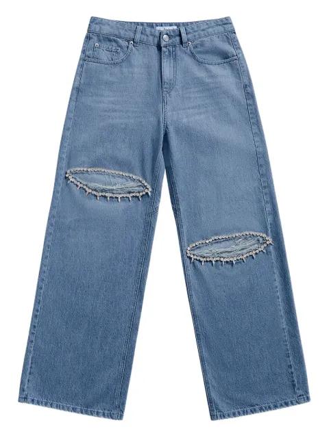 crystal-embellished pocket jeans by AREA