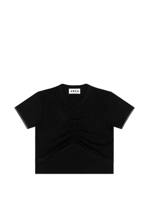 crystal-embellished ruched top by AREA