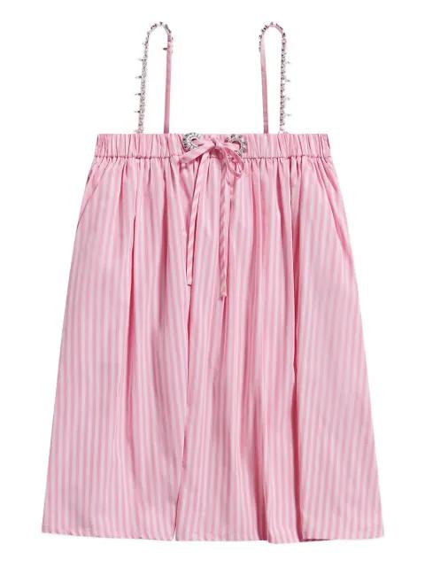 crystal-embellished striped mini dress by AREA