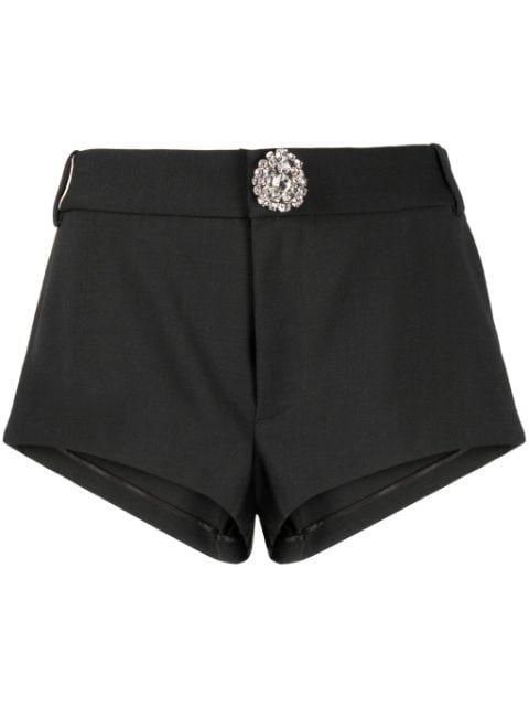 crystal-embellished virgin wool mini shorts by AREA