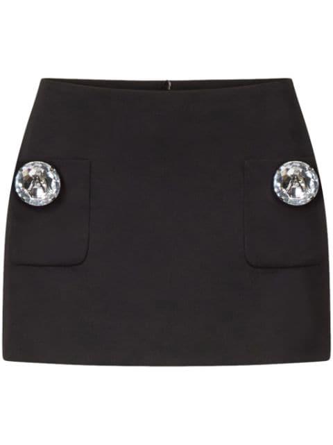 crystal-embellished wool mini skirt by AREA