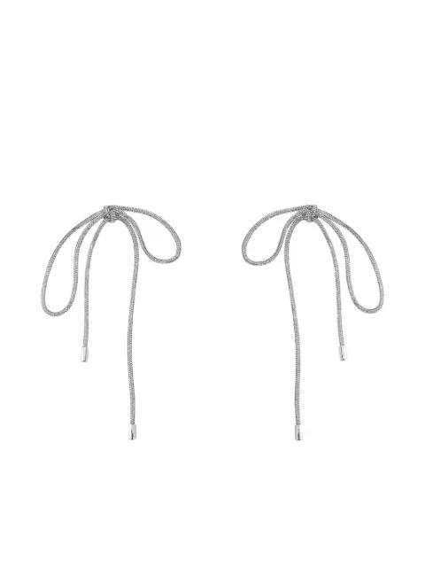 crystal-knot long earrings by AREA