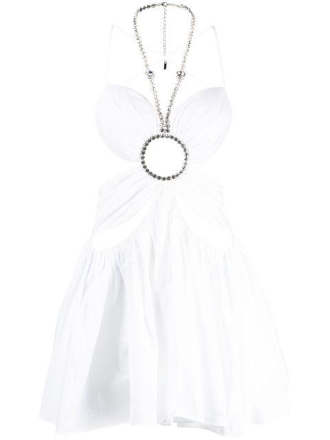 cut-out crystal-embellished minidress by AREA