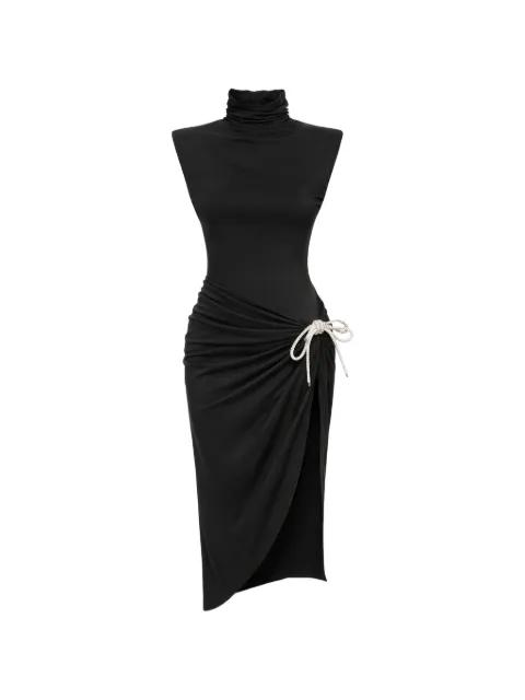 embellished asymmetric midi dress by AREA