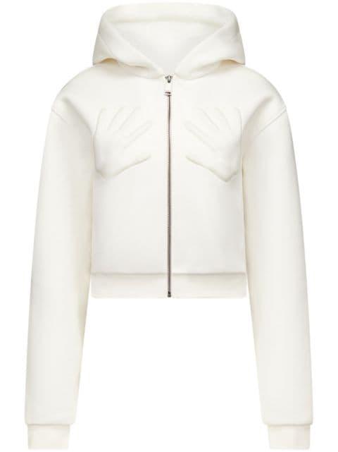 embossed handprint hoodie by AREA