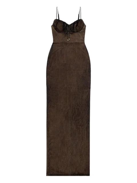 hotfix-embellishment maxi dress by AREA