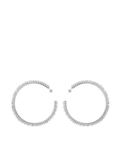 large crystal-embellished hoop earrings by AREA
