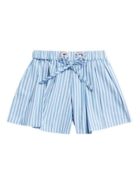 pleated grommet shorts by AREA
