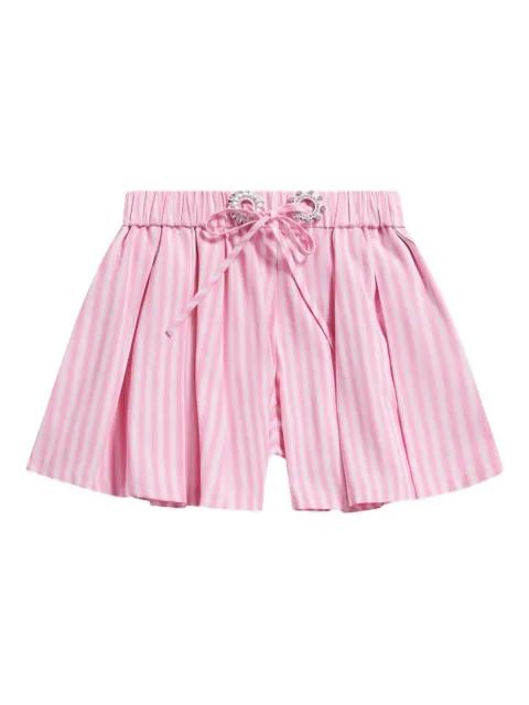 pleated striped shorts by AREA