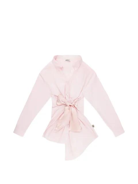 satin-knot Oxford shirt dress by AREA