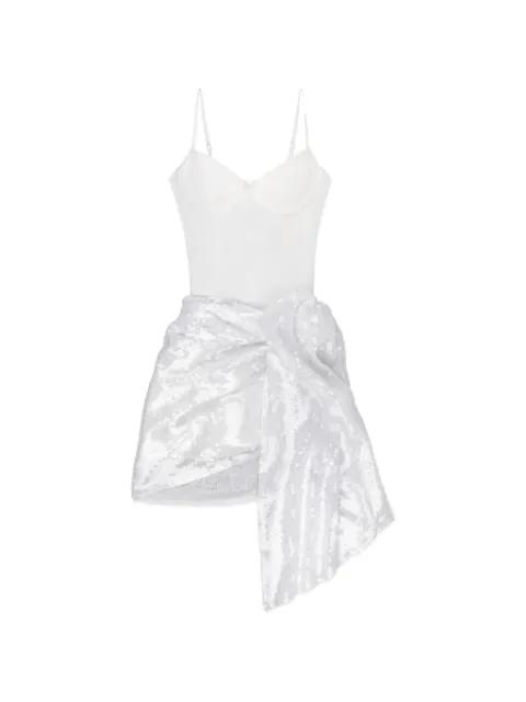 sequin-embellished draped dress by AREA