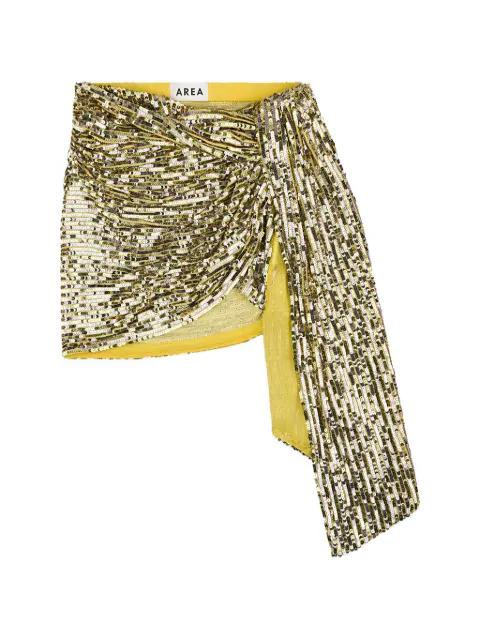 sequin-embellished wrapped skirt by AREA