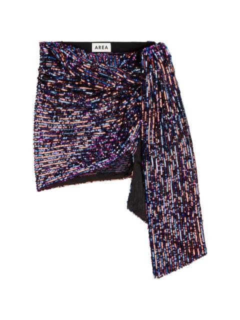 sequin-embellished wrapped skirt by AREA