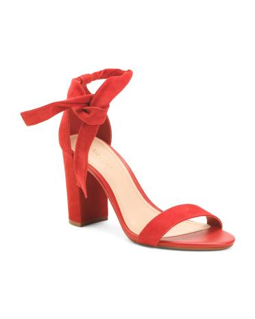 Nubuck Leather Isabelli High Block Sandals for Women | Leather/Man-Made Sole by AREZZO Nubuck Leather Isabelli High Block Sandals for Women | Leather/Man-Made Sole by AREZZO