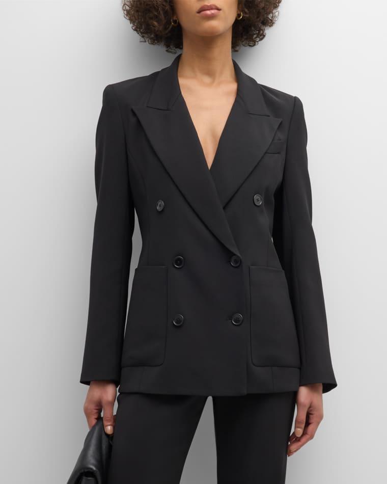 Chelsea Double-Breasted Stretch Crepe Blazer by ARGENT